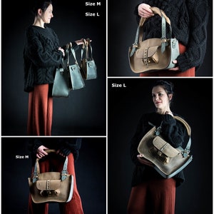 Gray and light brown vintage bag