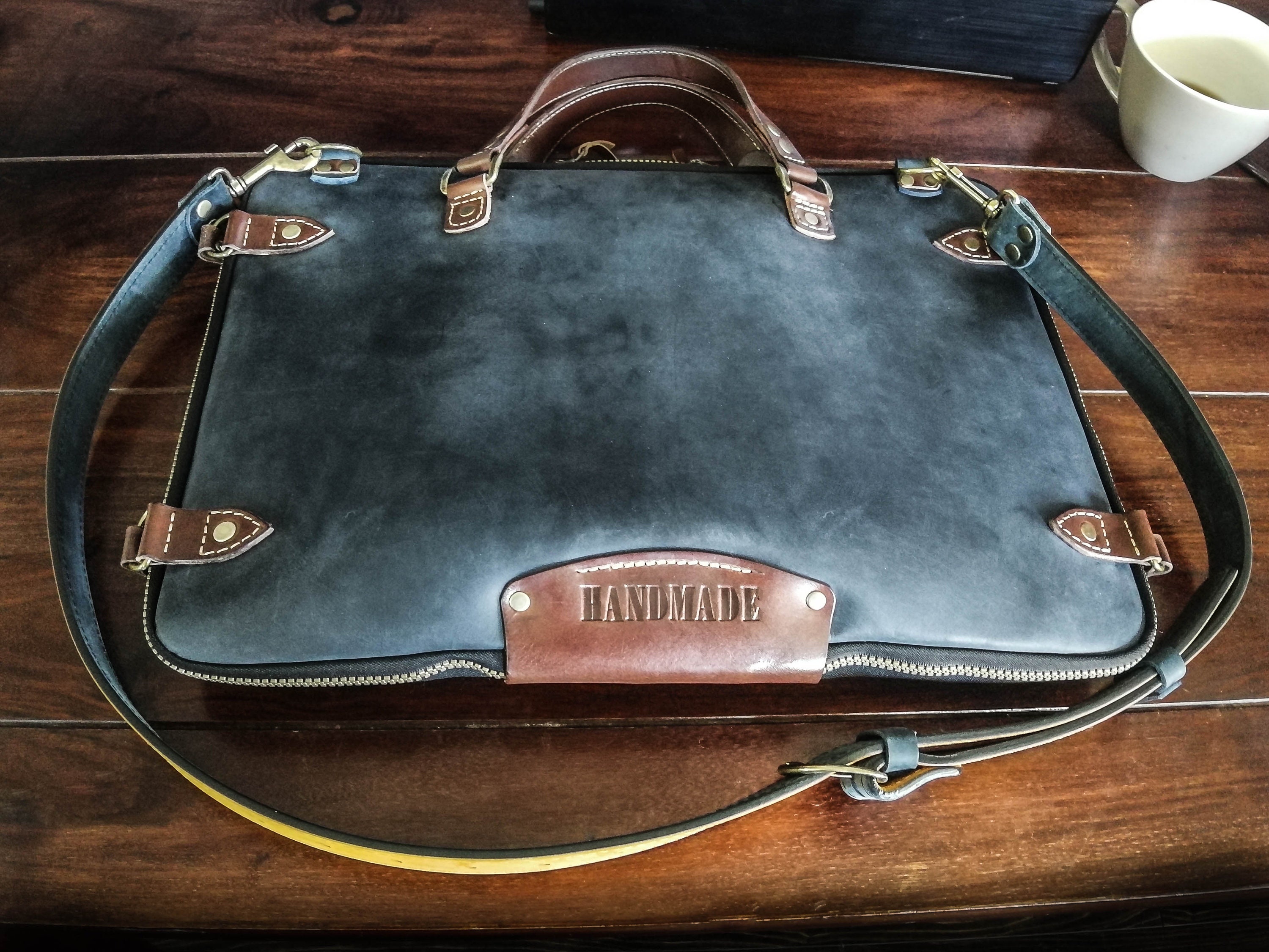 Vintage leather laptop office bag macbook leather bag leather Etsy