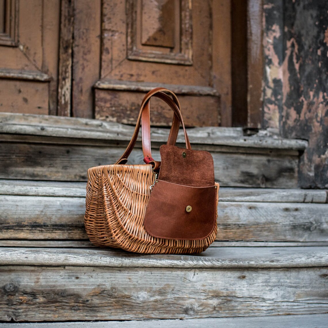 Wicker Shopping Bag Picnic Wicker Basket Handwoven Picnic Etsy