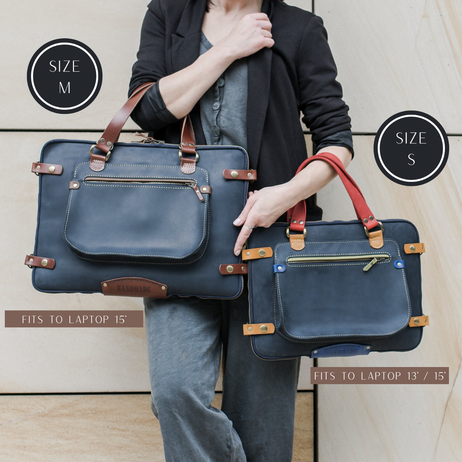 Genuine Leather Laptop Bag Etsy Canada