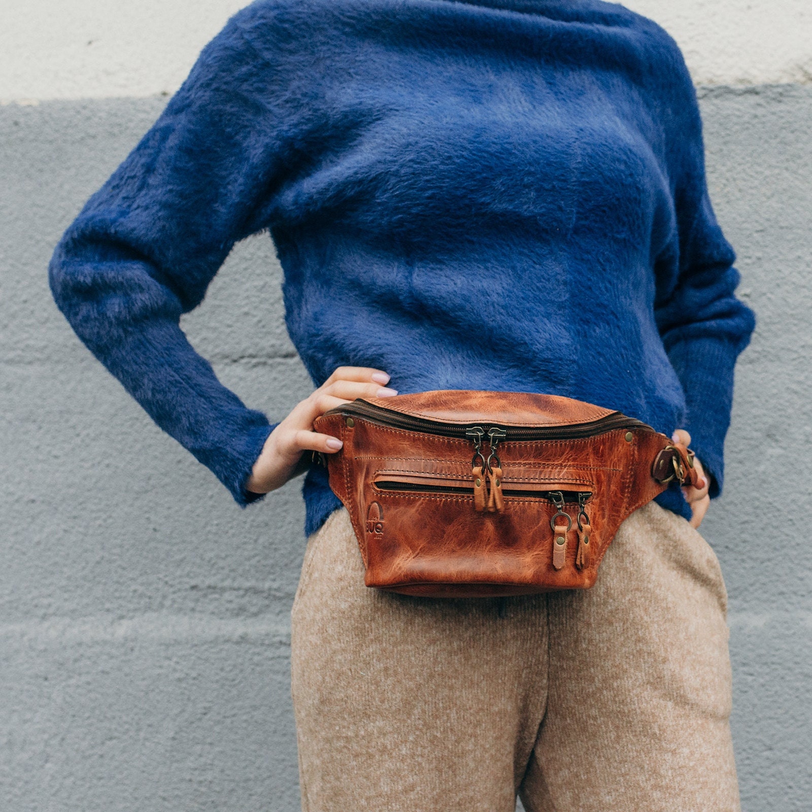 Riñonera de cuero única cuero de completo cuero de - Etsy España