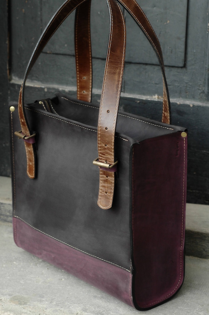 Leather Coach Bag Handmade Teacher Tote Made by Ladybuq Etsy Sweden