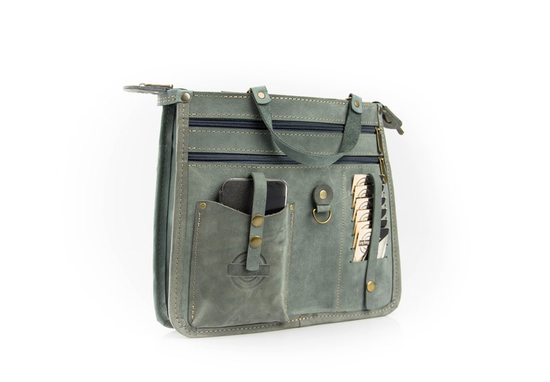 Handmade leather Purse organizer bag organizer large removable Etsy