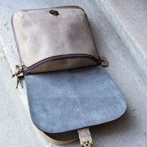 Handmade Backpack Ruckpack Original Handbag Stylish Bag Molly zippered small and light functional Tote Leather handmade crossbody bag image 3