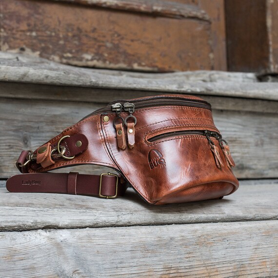 Riñonera de cuero única cuero de completo cuero de - Etsy España