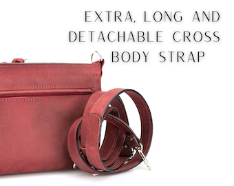 Extra, long and detachable cross body strap -  add cross body strap to your bag