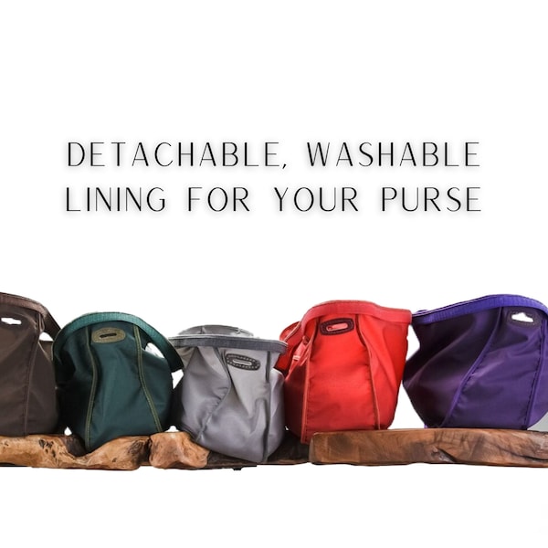 Doublure amovible et lavable pour votre sac à main - disponible en 6 variations de couleurs pour correspondre à la couleur du sac