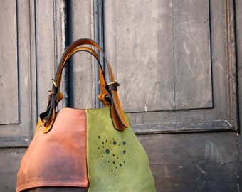 Oversized leather Bag Alicja whiskey shoulder bag leather hobo bag oversize leather bag full grain leather bag vintage leather bag unique