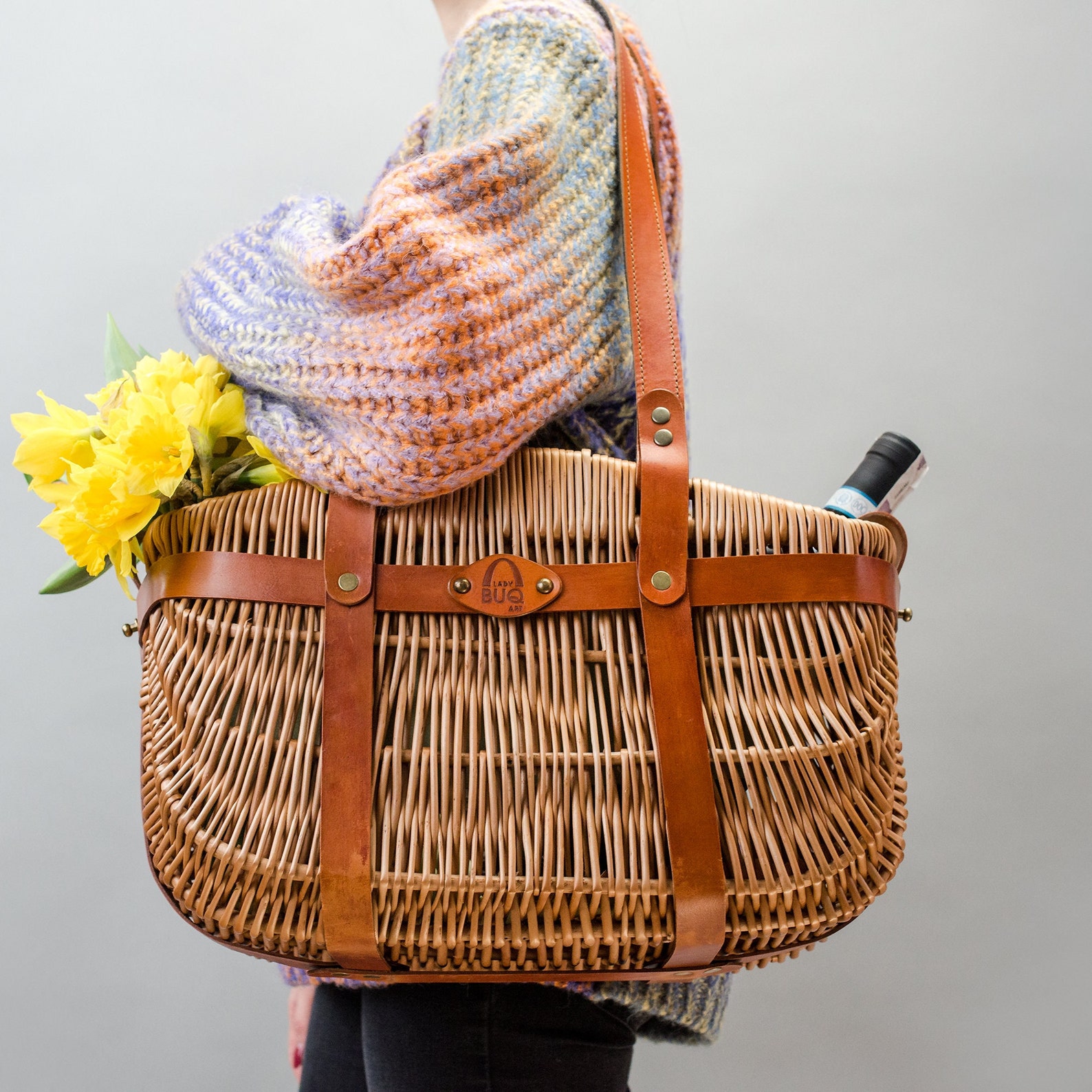 Wicker Shopping Bag Picnic Wicker Basket Handwoven Picnic Etsy