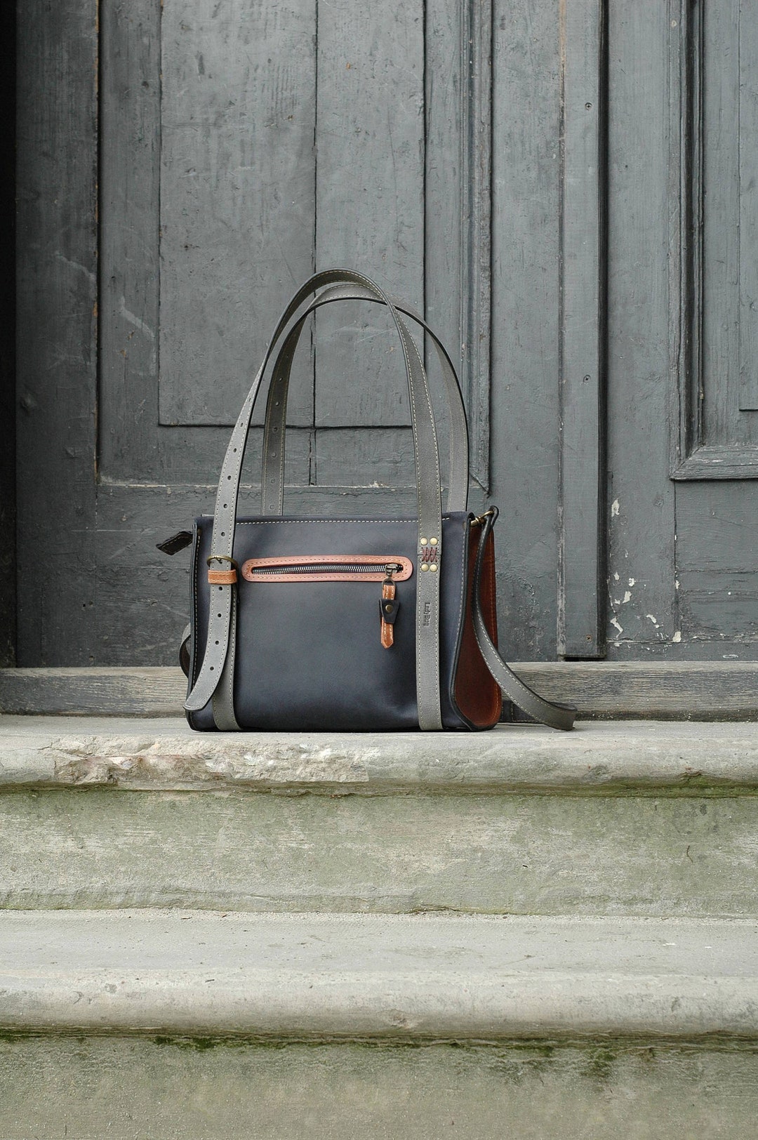 Original Purse Leather Bag Shoulder Handbag Ladybuq Navy Blue - Etsy