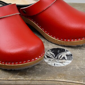 New Swedish Clogs Classic Red Moccasins Orginal Leather Shoes Platform Shoes Women shoes sandal wood clog image 8