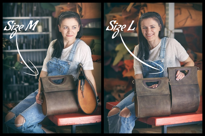 Oversize unique bag handmade full grain leather tote modern vintage style purse made by hand messenger laptop and documents office bag image 6