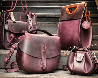 Sacs à main uniques en cuir fabriqués à la main Artisanat de haute qualité Sacs LadyBuQ Sacs personnalisés Cadeau parfait pour femme maman fille