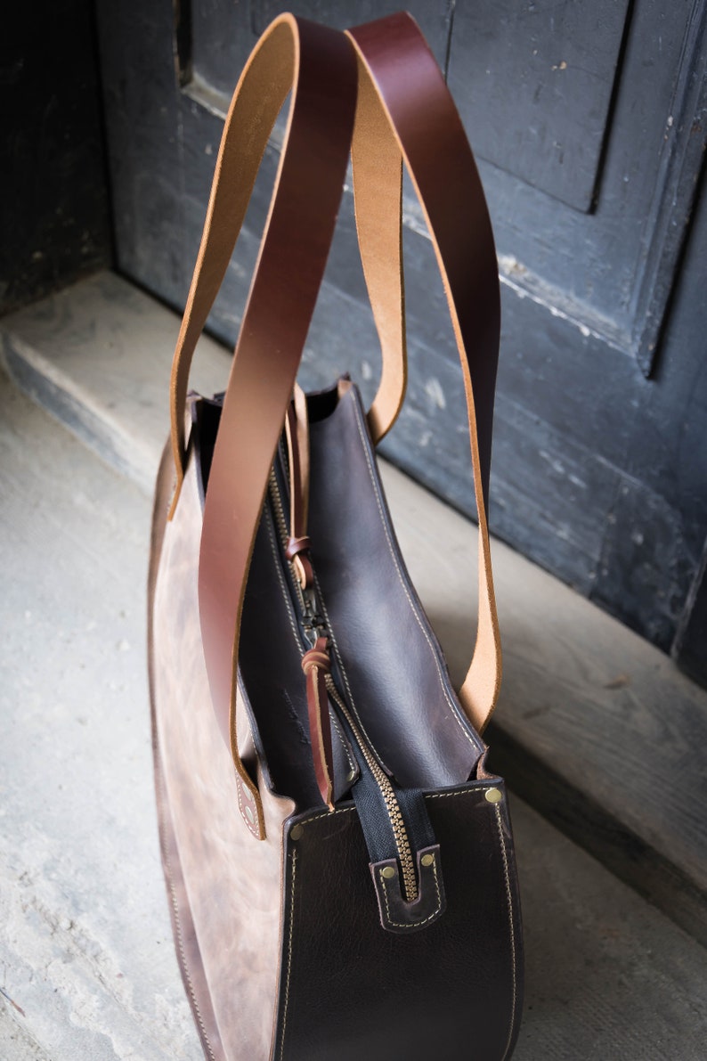 Leather Tote handbag Purse Full Grain Leather high quality Etsy Nederland