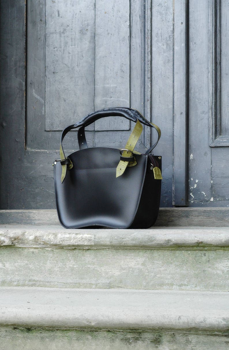 travel bag handmade laptop leather bag Black Office Tote Handmade Leather Handbag with Clutch set Kuferek crossbody women/'s bag