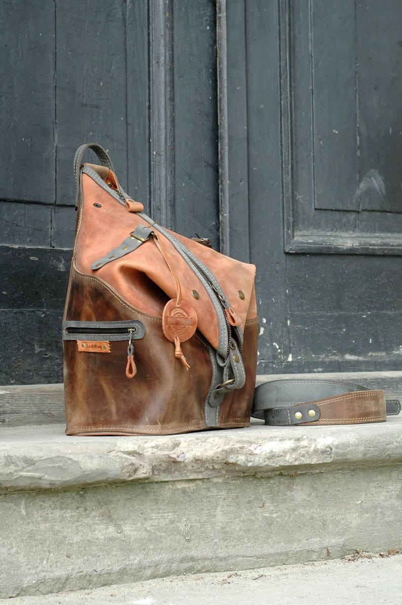 Vintage Brown Leather Backpack: Rustic Travel Rucksack - Etsy