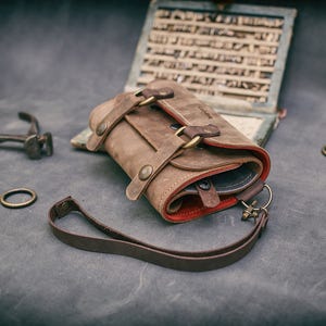 iPhone Leder Hülle Ledertasche, Unisex Leder Geldbörse, Geschenke, kleine Taschen, Handgelenke, Distressed Style Leder Geldbörse, Ladybuq, Vintage