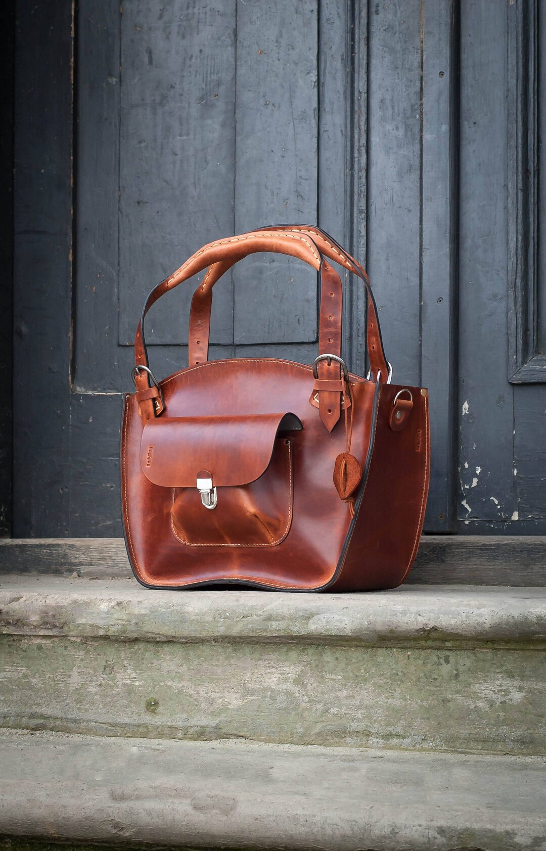 Leather exclusive bespoke Shoulder Bag with Clutch cognac Etsy 日本