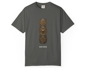 Battersea Shield T-Shirt, Celtic Art Tee, Iron Age Britain Shirt, History Lover Gift, Unisex Garment-Dyed Tee