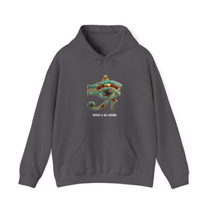 Eye of Horus Amulet Hoodie, Ancient Egypt Art, Afrocentric Streetwear (Heavy Blend) image 3