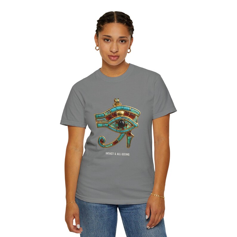 Eye of Horus Amulet T-Shirt, Ancient Egypt Art, Intact & All-Seeing (Printed to Order) image 2