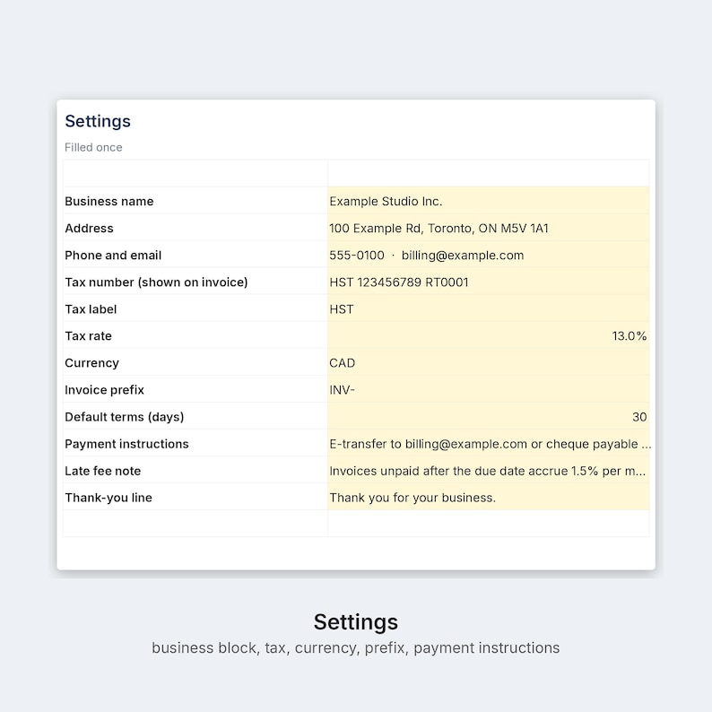 Invoice Template Excel and Google Sheets, Editable Invoice With Invoice ...