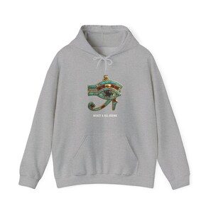 Eye of Horus Amulet Hoodie, Ancient Egypt Art, Afrocentric Streetwear (Heavy Blend) image 2