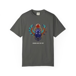Winged Scarab Khepri T-Shirt, Egyptian Shirt, Ancient Egypt Gifts, Archaeology Gift, Bronze & Nile Collection image 9