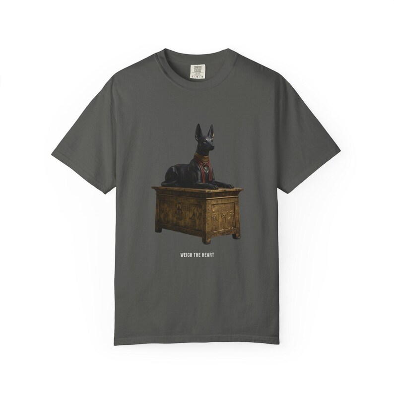 Anubis Jackal Shrine T-Shirt, Egyptian History Art, Bronze & Nile Collection image 7
