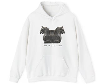 Persepolis Griffin Capital Hoodie, Ancient Persian Art Sweatshirt, Achaemenid Persia Gift, Unisex Heavy Blend Hooded Sweatshirt