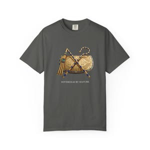 Crook and Flail Sarcophagus T-Shirt, Bronze & Nile Collection, African Art Gift (Garment-Dyed) image 8