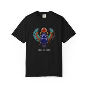Winged Scarab Khepri T-Shirt, Egyptian Shirt, Ancient Egypt Gifts, Archaeology Gift, Bronze & Nile Collection image 8