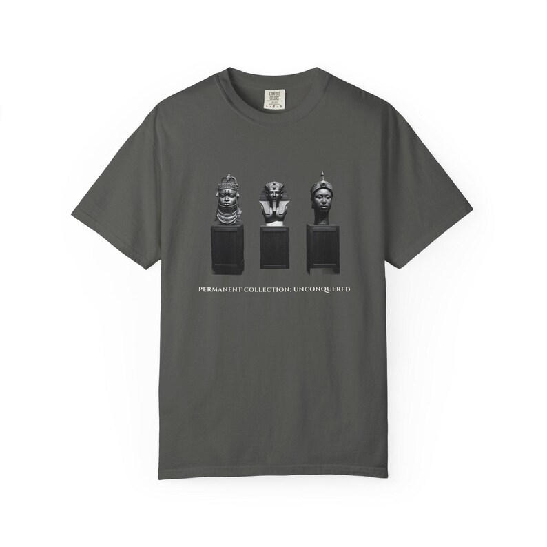African Art T-Shirt, Benin Egypt Ife Museum Line-Up, Bronze & Nile Collection (Garment-Dyed) image 7