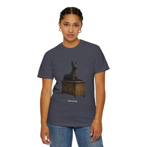 Anubis Jackal Shrine T-Shirt, Egyptian History Art, Bronze & Nile Collection image 6