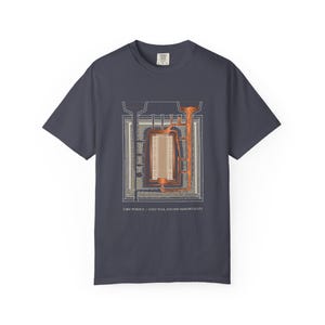 Lost Wax Casting Blueprint T-Shirt, Benin Bronze Art Shirt, Bronze & Nile Collection Tee, Nigerian Heritage Gift, Unisex Garment-Dyed image 7