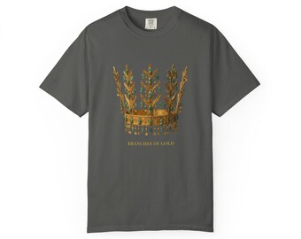 Silla Gold Crown T-Shirt, Ancient Korean Art Tee, Korean History Shirt, History Lover Gift, Unisex Garment-Dyed Tee