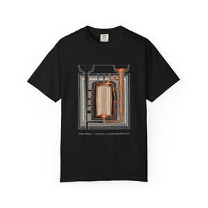 Lost Wax Casting Blueprint T-Shirt, Benin Bronze Art Shirt, Bronze & Nile Collection Tee, Nigerian Heritage Gift, Unisex Garment-Dyed image 8