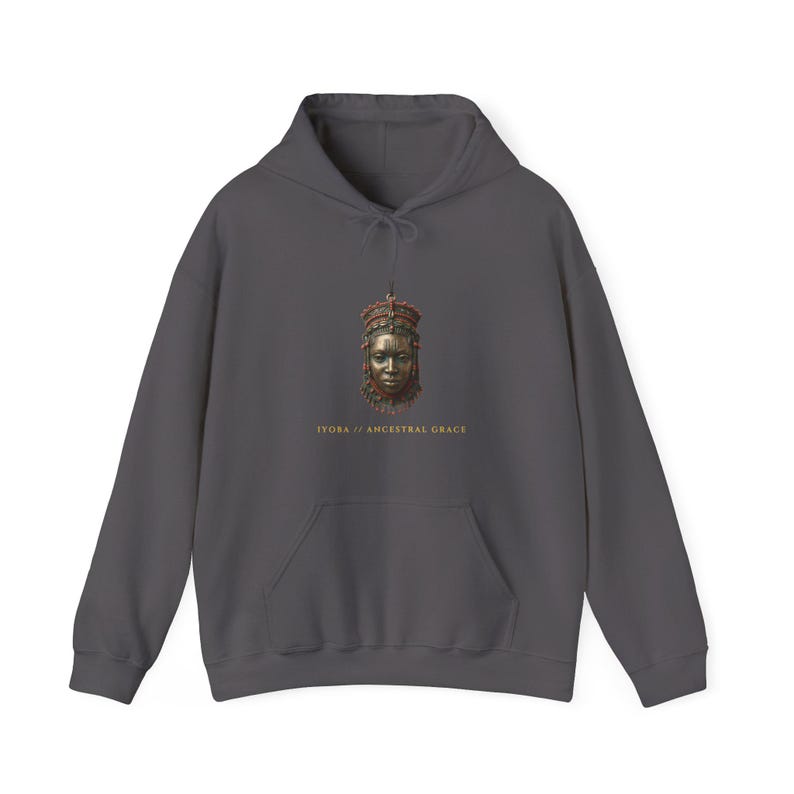 Queen Idia Benin Mask Hoodie, Afrocentric Streetwear, History Lover Gift (Heavy Blend) image 2
