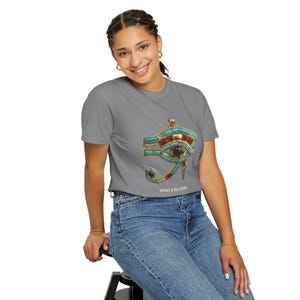 Eye of Horus Amulet T-Shirt, Ancient Egypt Art, Intact & All-Seeing (Printed to Order) image 4