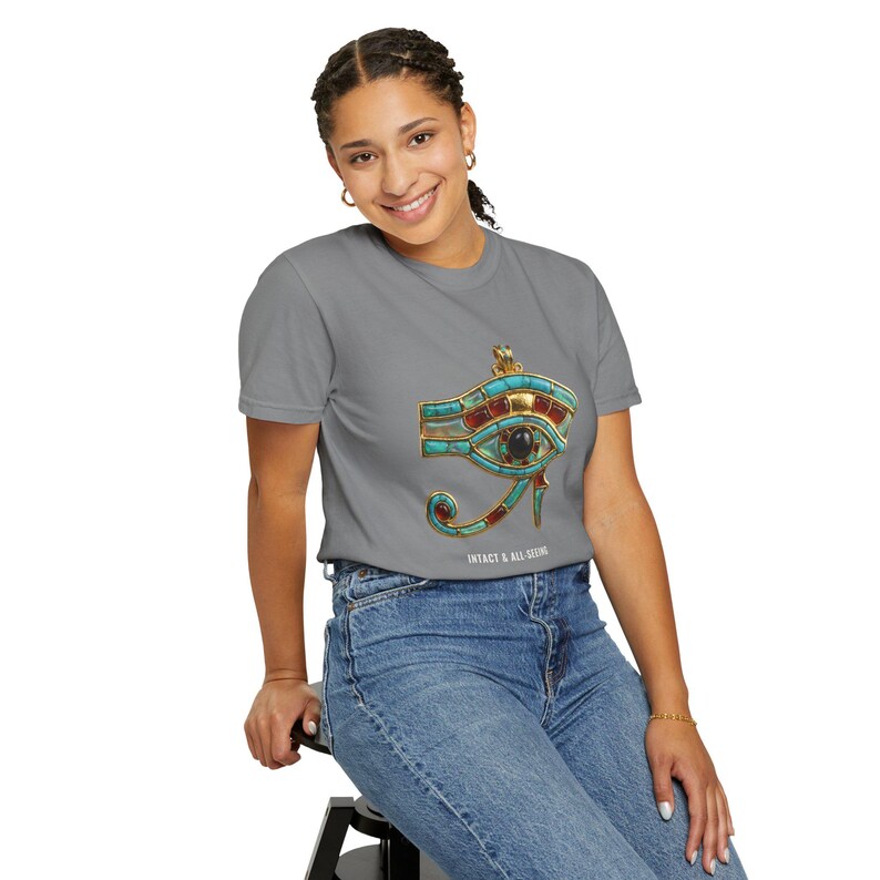 Eye of Horus Amulet T-Shirt, Ancient Egypt Art, Intact & All-Seeing (Printed to Order) image 4