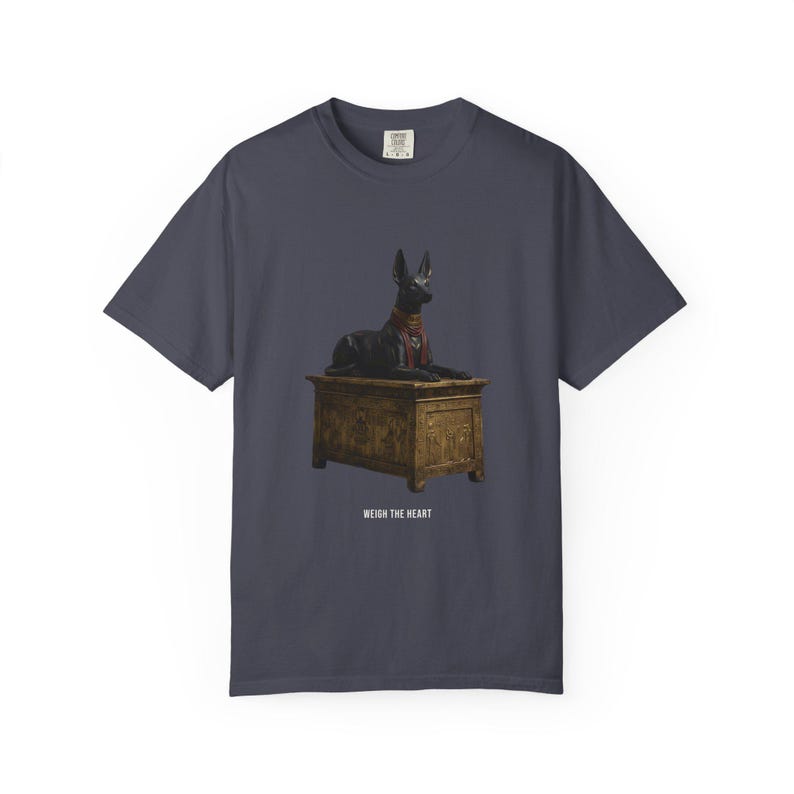 Anubis Jackal Shrine T-Shirt, Egyptian History Art, Bronze & Nile Collection image 9