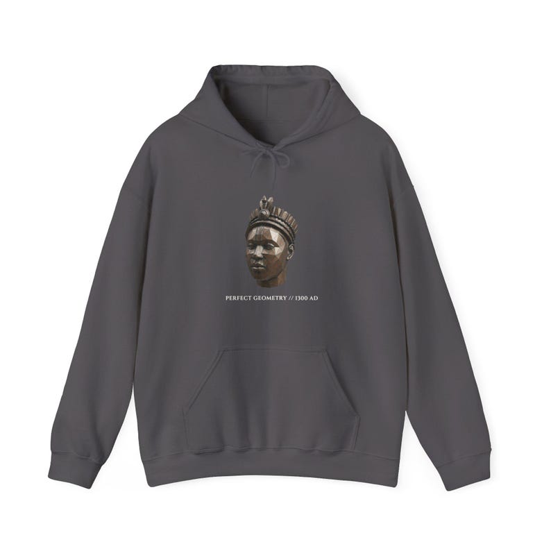 Sweat à capuche Ife Head Wireframe, streetwear afrocentrique, art de l'an 1300 (mélange épais) image 2
