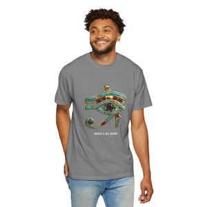Eye of Horus Amulet T-Shirt, Ancient Egypt Art, Intact & All-Seeing (Printed to Order) image 1