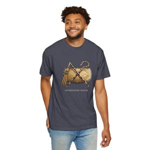 Crook and Flail Sarcophagus T-Shirt, Bronze & Nile Collection, African Art Gift (Garment-Dyed) image 6