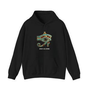 Eye of Horus Amulet Hoodie, Ancient Egypt Art, Afrocentric Streetwear (Heavy Blend) image 1