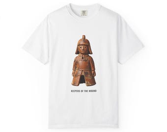Haniwa Warrior T-Shirt, Ancient Japanese Art Tee, Kofun Period History Shirt, History Lover Gift, Unisex Garment-Dyed Tee