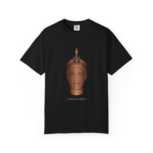 Maglietta con stampa artistica Ife Bronze Head Line Art, maglietta con arte Yoruba, regalo per il Mese della Storia Afroamericana immagine 7