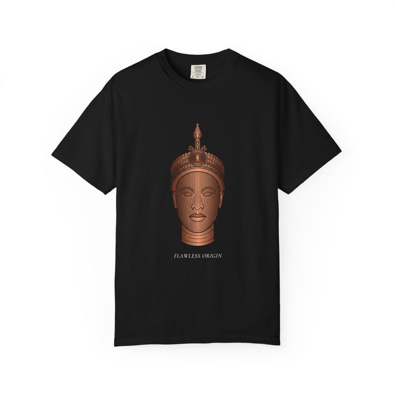 Maglietta con stampa artistica Ife Bronze Head Line Art, maglietta con arte Yoruba, regalo per il Mese della Storia Afroamericana immagine 7
