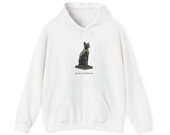 Bastet Cat Goddess Hoodie, Ancient Egypt Art Sweatshirt, Egyptology Gift, Unisex Heavy Blend Hooded Sweatshirt