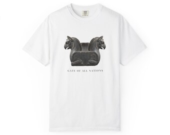 Persepolis Griffin Capital T-Shirt, Ancient Persian Art Tee, Achaemenid Persia Shirt, History Lover Gift, Unisex Garment-Dyed Tee